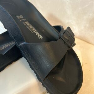 Birkenstock 38 black rubber sandals